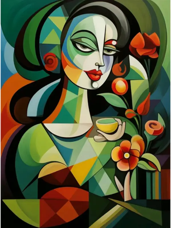 Offre Limitée Picasso style abstract woman 5d diamond painting decorative embroid...