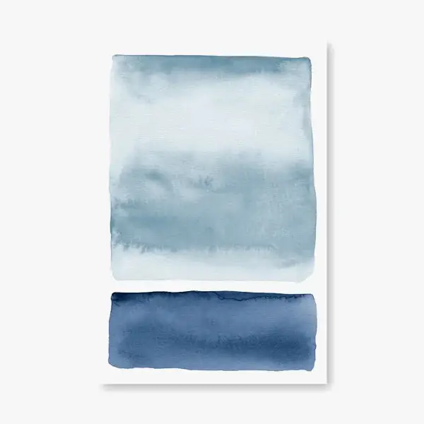 Blue abstract watercolour painting coastal modern wall art Livraison Express