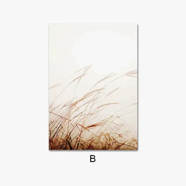 Nordic beach landscape wall decor with seagull and grass Haute Qualité
