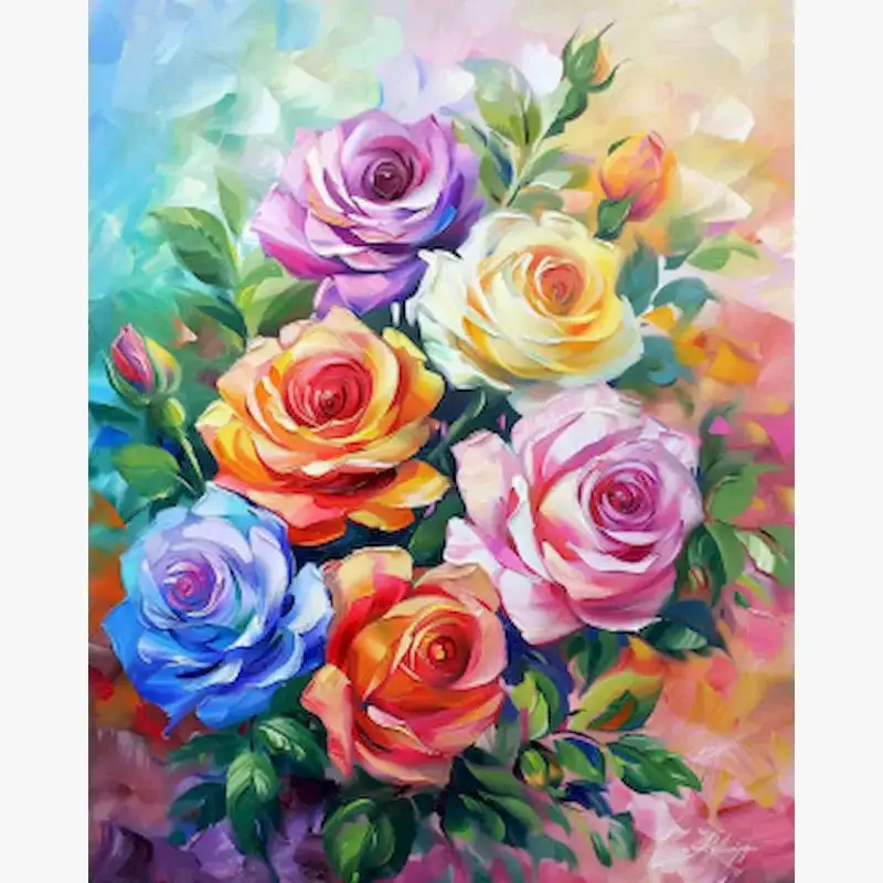 Quantité Limitée Flower paint by numbers kit for adults artistic decoration