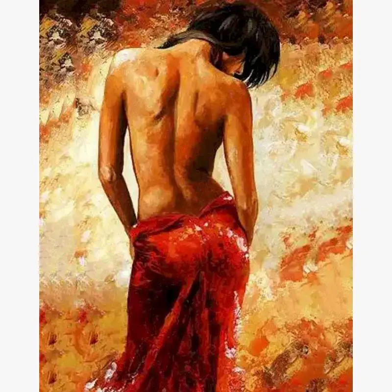 Offre Exclusive Girl portrait paint by numbers diy canvas art home decoration