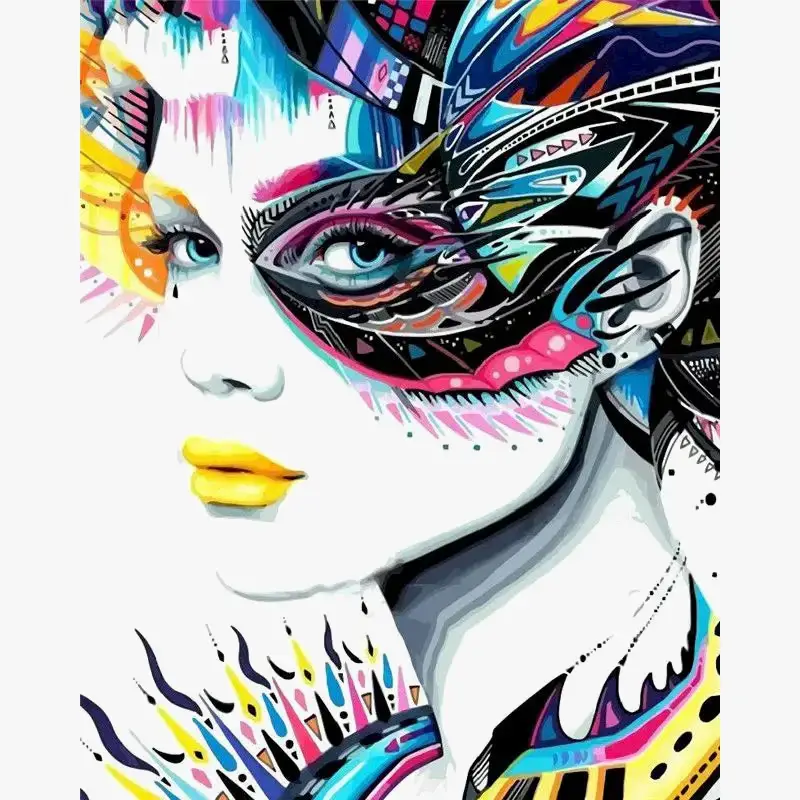 Meilleure Vente Portrait girl paint by numbers diy art gift decoration