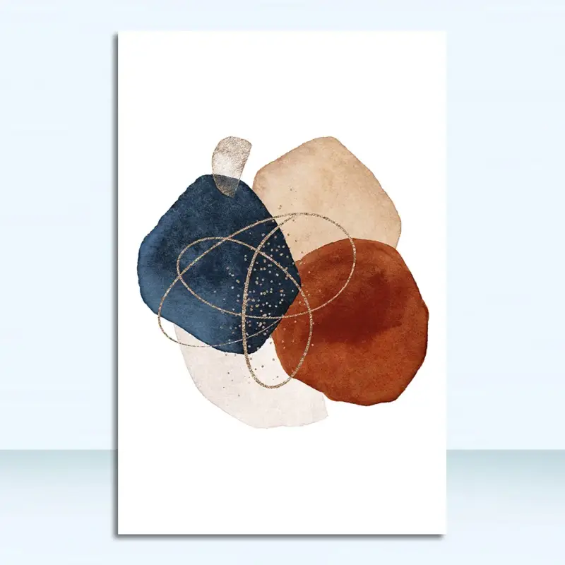 Abstract geometric watercolour canvas wall poster Commander Maintenant
