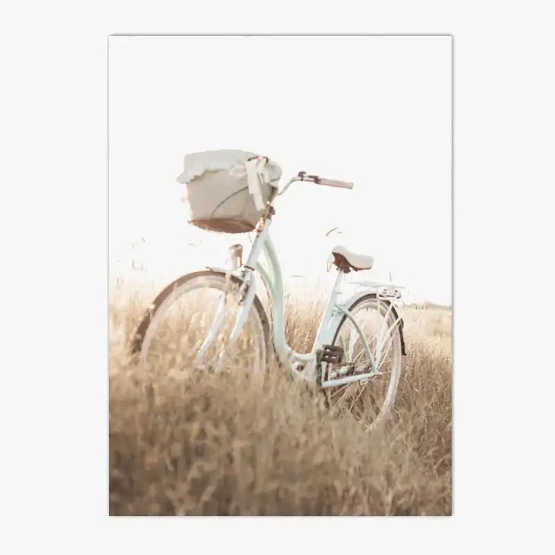 Floral art print with reeds and dandelions nordic style - canvas wa... Usine Directe