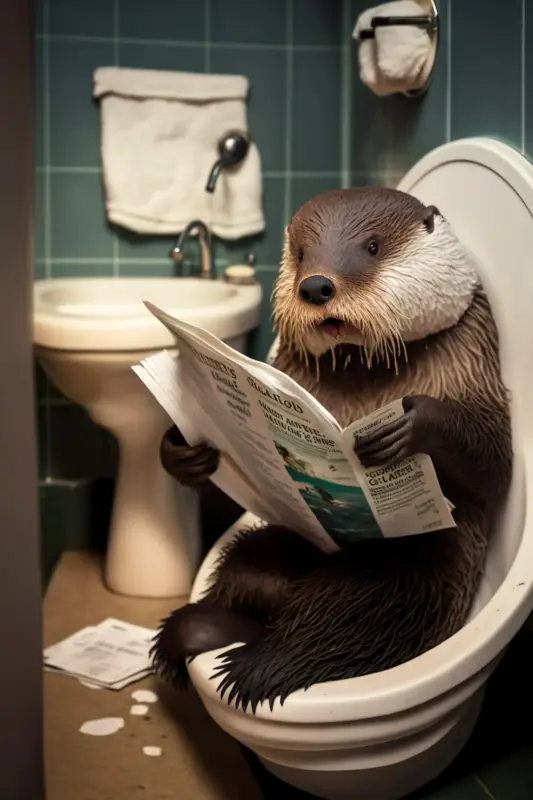 Top Vente Humorous animal bathroom canvas wall art