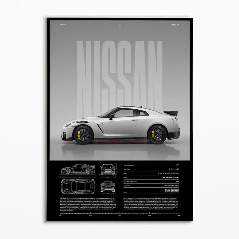 Black and white classic car posters for wall decoration Authentique