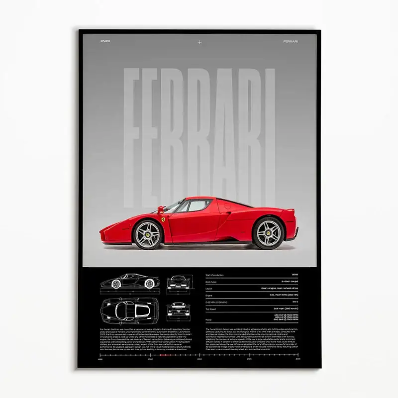 Quantité Limitée Black and white classic car posters for interior decoration
