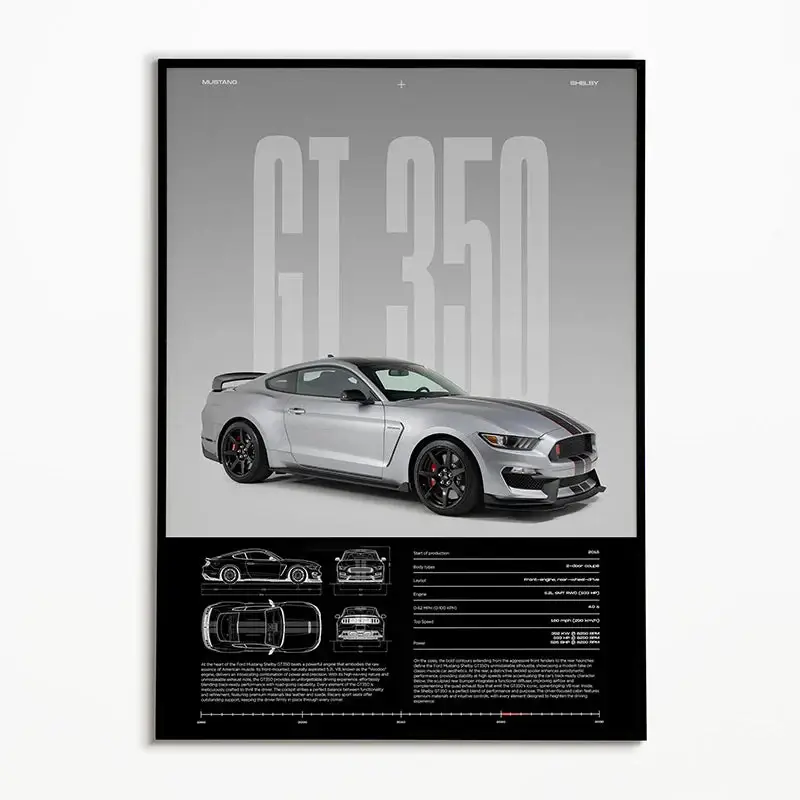 Black and white classic car posters for wall decoration Dernier Modèle