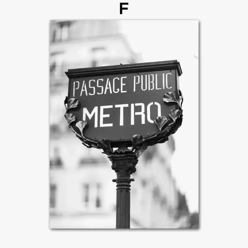 Commande En Gros Vintage canvas painting paris cafe car nordic wall art