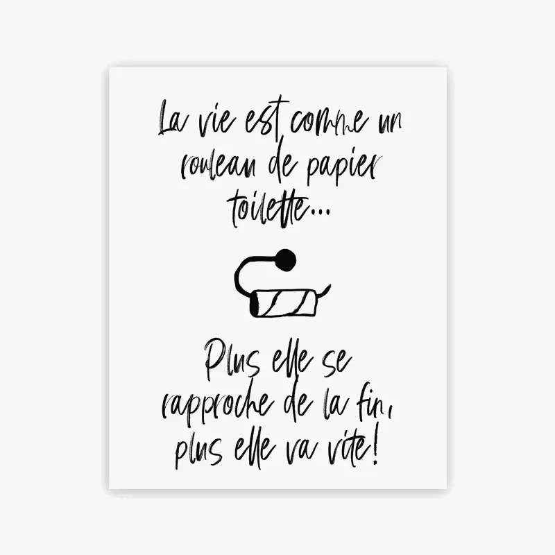 Quantité Limitée Minimalist bathroom rules quote wall art poster
