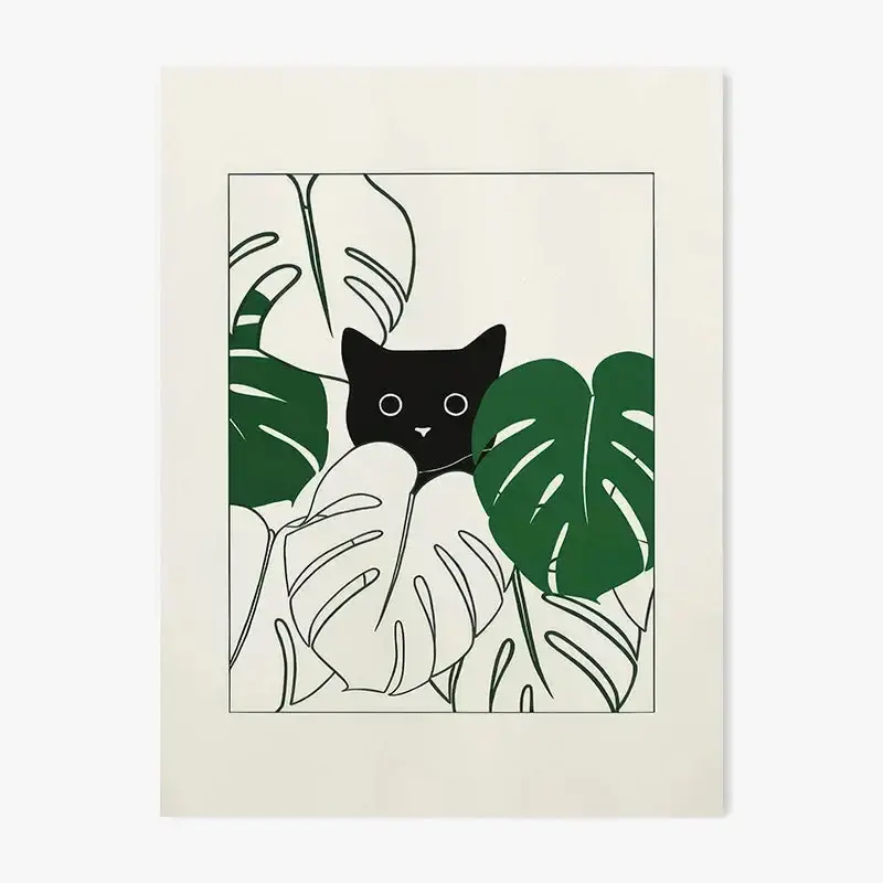 Cute creature poster in decorative modern minimalist art Paiement Sécurisé