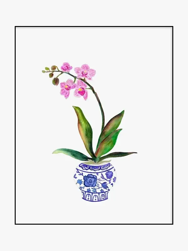 Nordic watercolour vase wall art for interior decoration Jusqu'à Épuisement Des Stocks