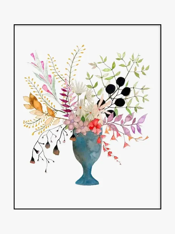 Watercolour vase nordic wall art canvas print home decor Dernière Chance