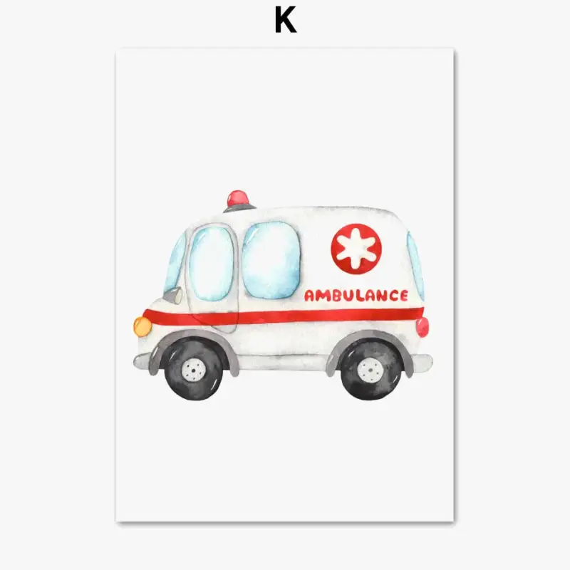 Authentique Fire engine, ambulance and aeroplane wall art for children