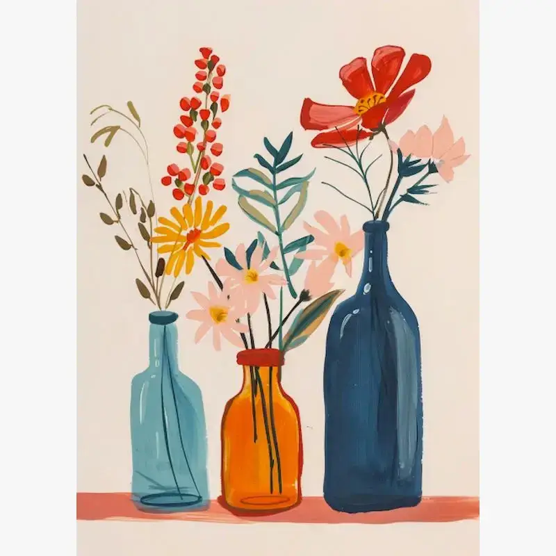 Retour Gratuit Romantic vase paint by numbers decorative kit