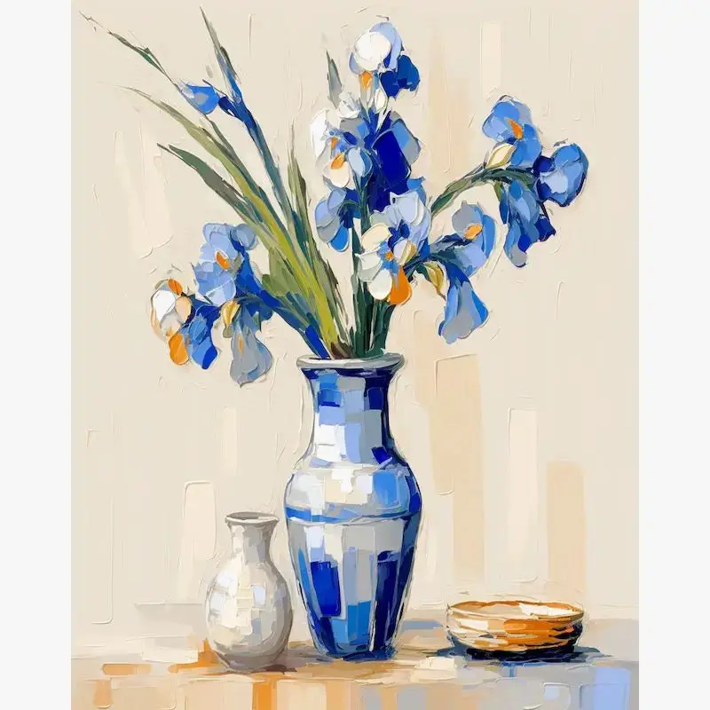 Meilleur Choix Romantic vase paint by numbers kit for interior decor