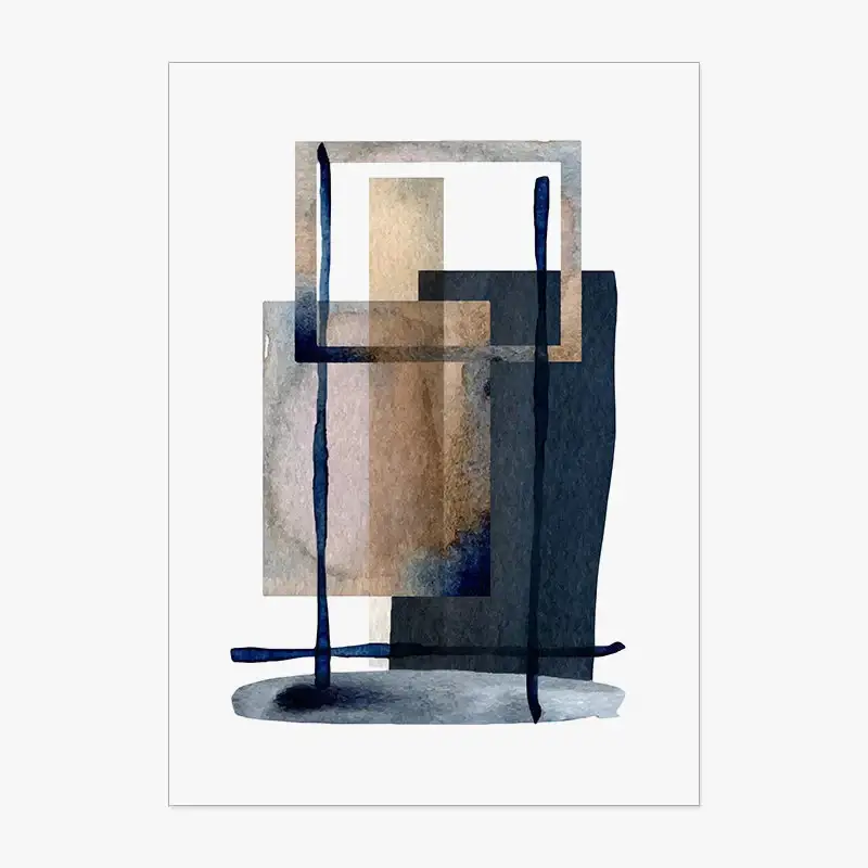 Soldes Vintage geometric abstract painting for interior decor