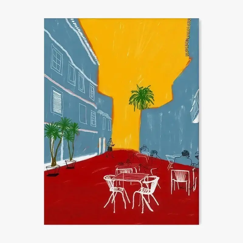 Abstract gradient halo retro japanese wave decorative canvas art print Expédition Rapide
