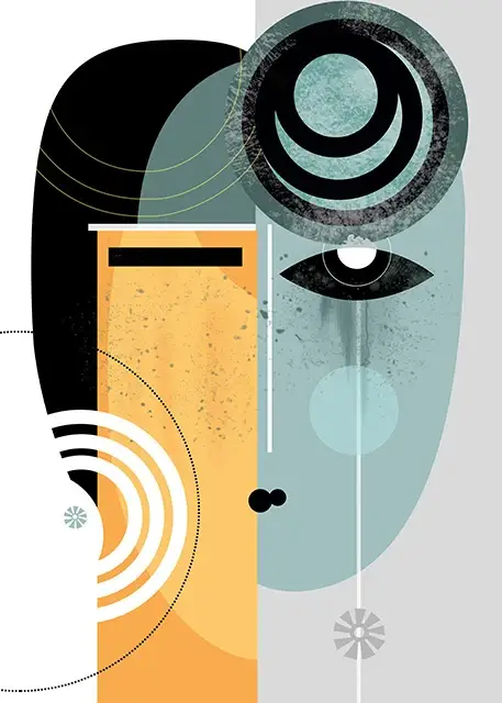 Abstract wall art with modern figures for interior decoration Prix Choc