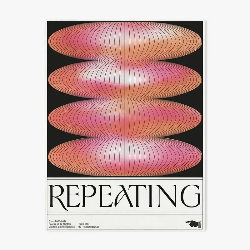 Abstract gradient halo retro japanese poster for interior decoration Promotion