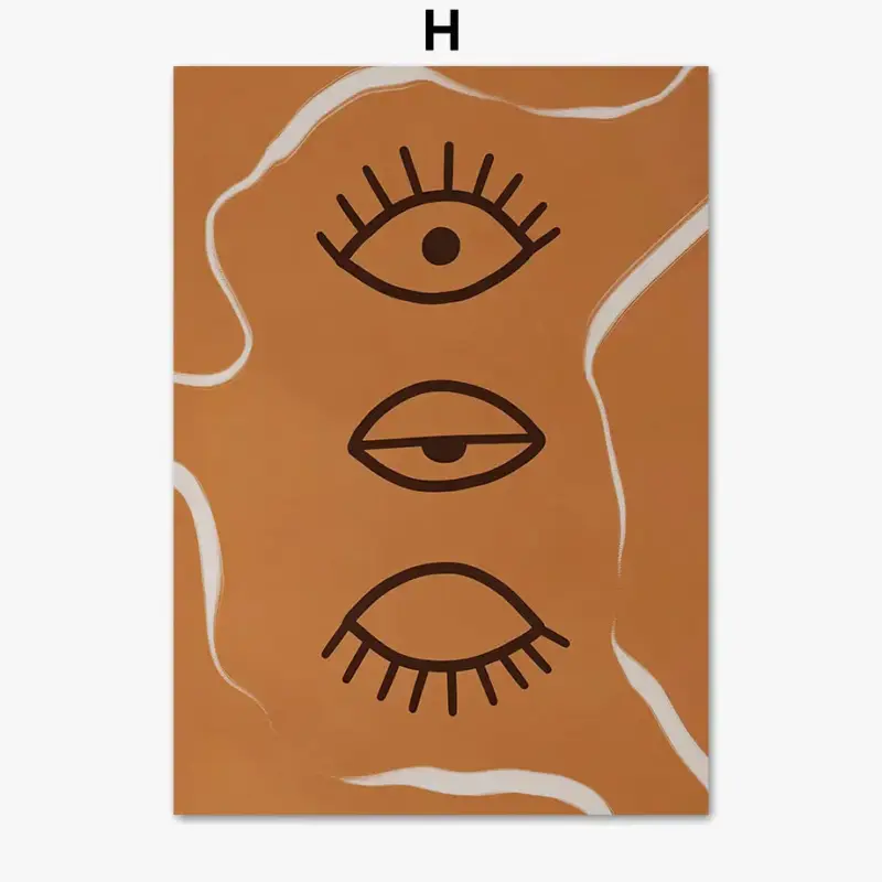 Haute Qualité Boho abstract wall art with moon, flowers and rainbow