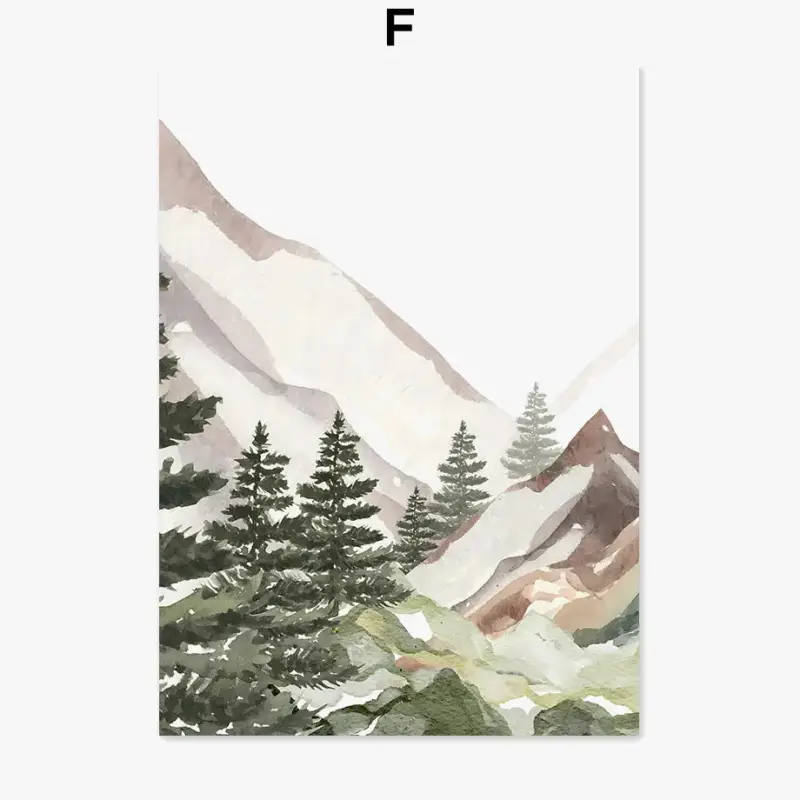 Abstract mountain forest painting for bohemian decor Offre Exclusive