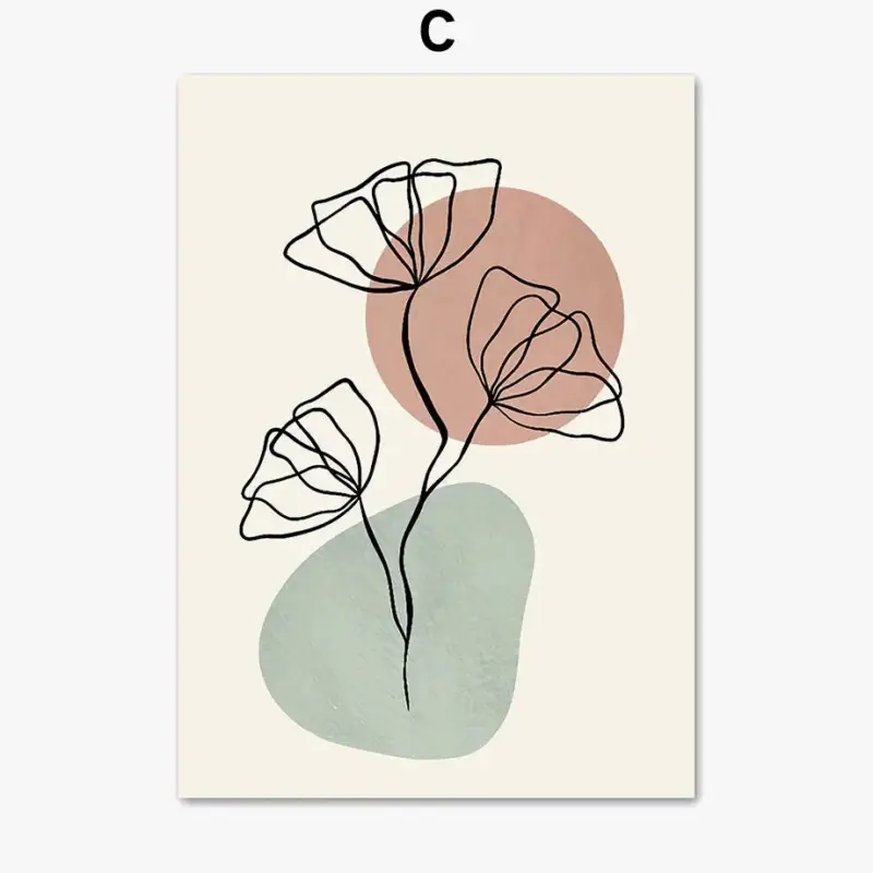 Abstract wall art with geometric cactus and floral design for inter… Meilleur Choix