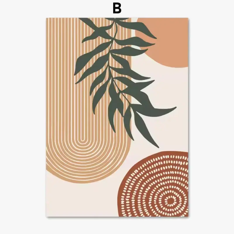 Abstract boho posters with sun leaves for wall decoration Remise