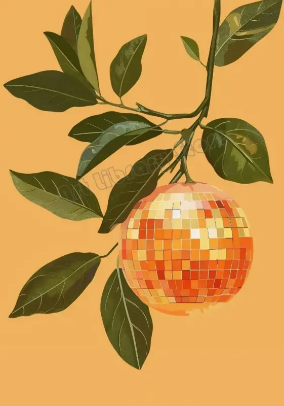 Creative retro abstract disco ball decorative wall art poster Offre Exclusive