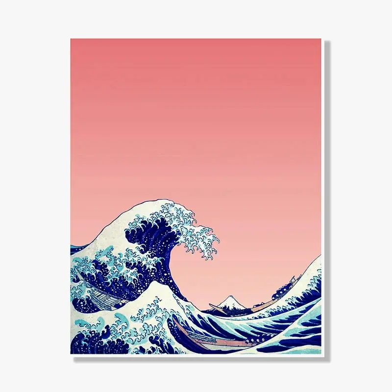 Must-Have Red crane and blue heron coastal wall art prints
