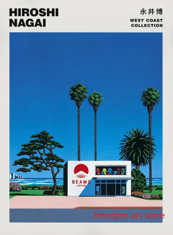 Jusqu'à Épuisement Des Stocks Vintage japanese hiroshi nagai vaporwave style wall posters