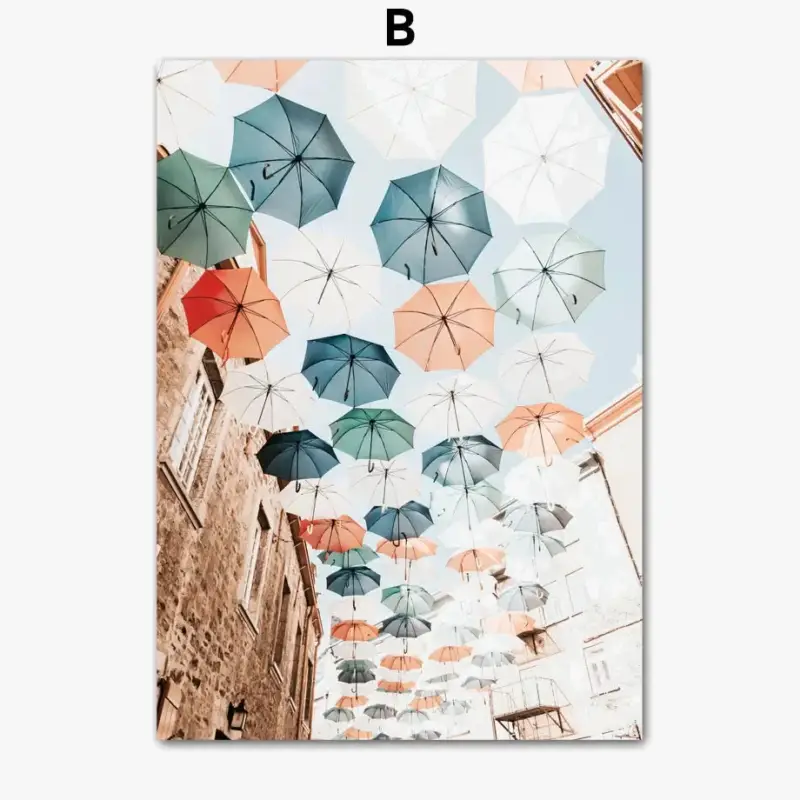 Seulement Aujourd'hui Nordic wall art umbrella fashion london paris for girls