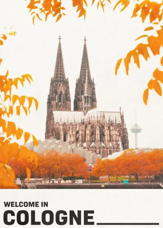 Tourist city poster of german cities for interior decor Quantité Limitée