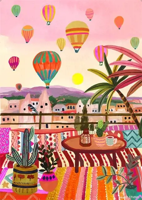 Colourful abstract landscape posters and prints for interior decor Offre Du Jour