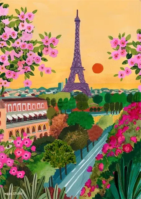 Colourful abstract landscape posters for wall decoration Acheter Direct