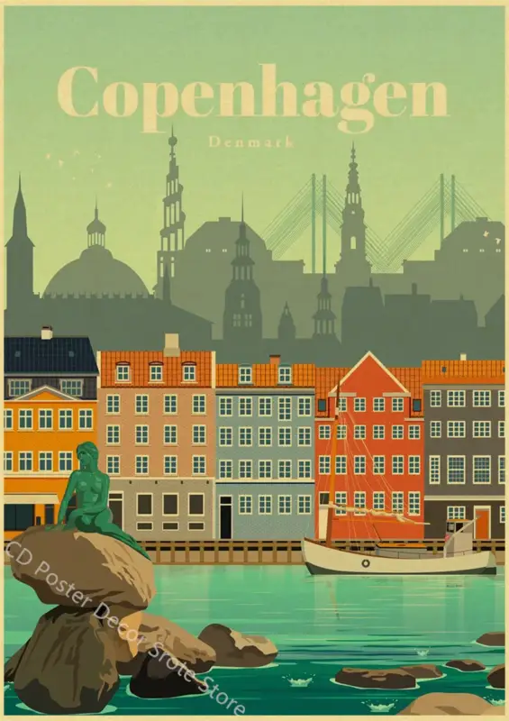 Prix Choc Retro world cities poster decorative wall art