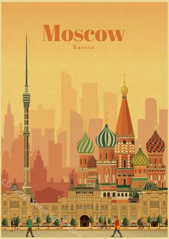 Vintage world cities poster for wall decoration Petit Prix