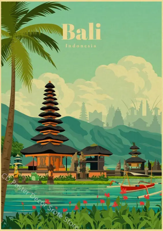 Retro world cities poster vintage architecture wall decor Petit Prix