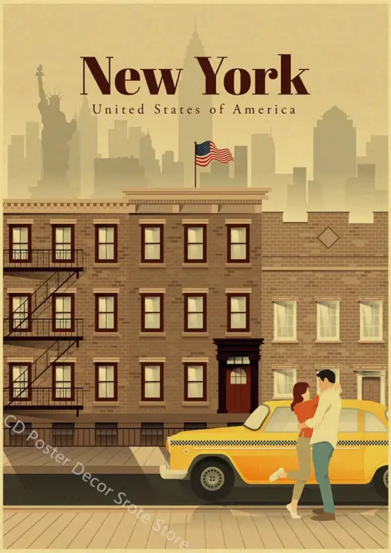 Super Prix Retro world cities poster for wall decoration