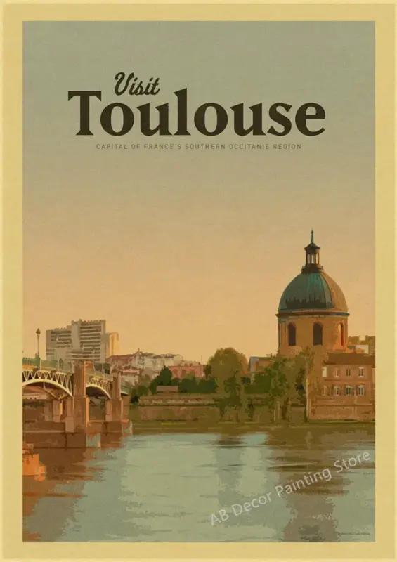 Retro travel poster for travel enthusiasts Top Vente