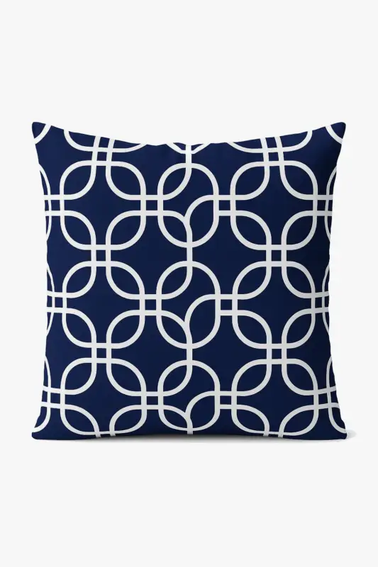 Satisfait Ou Remboursé Navy blue geometric cushion for sofa or decoration