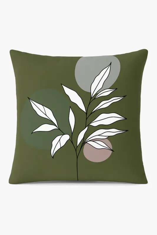 Marque Green plant motif decorative cushion cover