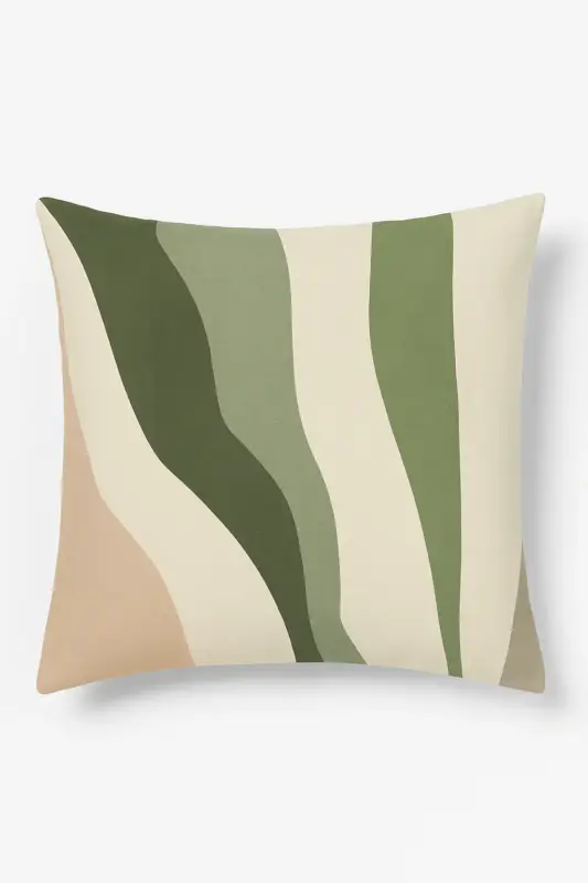 Decorative cushion with green botanical pattern for a calming interior Expédition Rapide