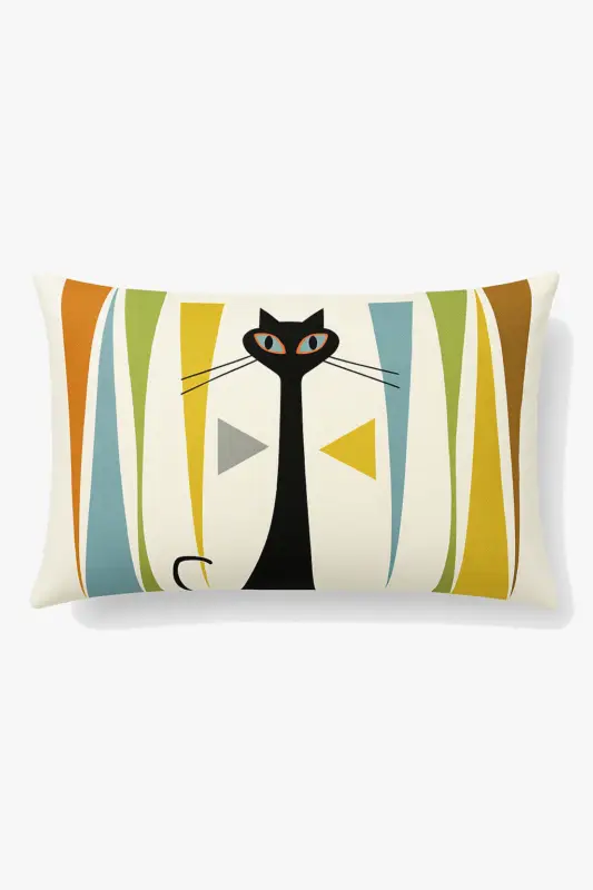 Abstract geometric double-sided decorative lumbar cushion Soldes