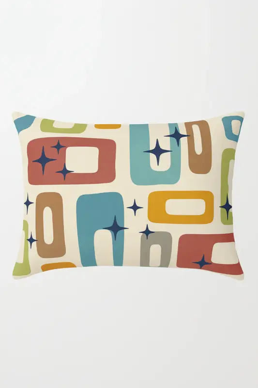 Coussin lombaire motif géométrique abstrait réversible pour décorat… Commander Maintenant