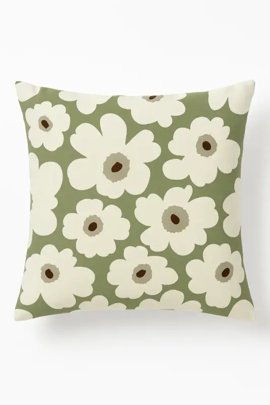 Certifié Decorative cushion with green botanical pattern for a cosy interior