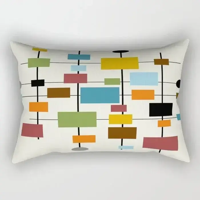 Meilleure Vente Reversible decorative lumbar cushion with abstract geometric pattern