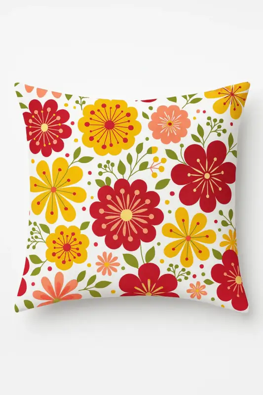 Haute Qualité Square cushion cover with watercolour flowers 45x45 cm