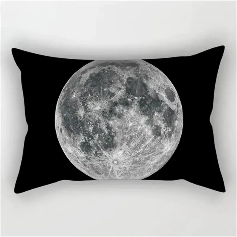 Must-Have Geometric marble-effect black and white cushion cover 30x50 cm