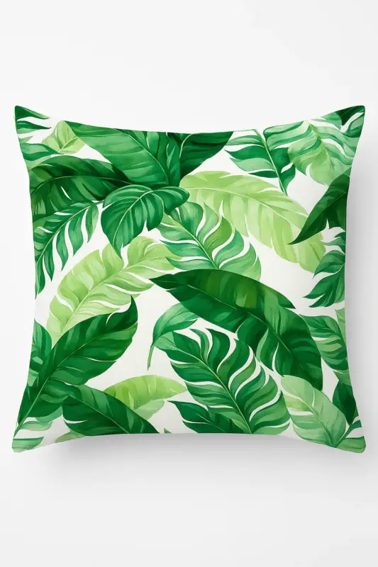 Tropical plant print cushion cover for elegant sofa Acheter Direct
